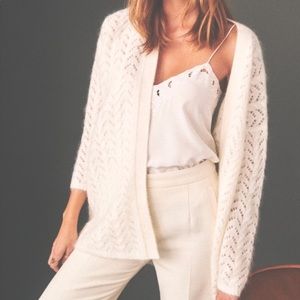 SEZANE Écru Open-Knit Cardigan - size M